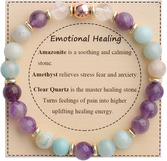 1476 Amazonite, Amethyst, and Quartz Bracelet