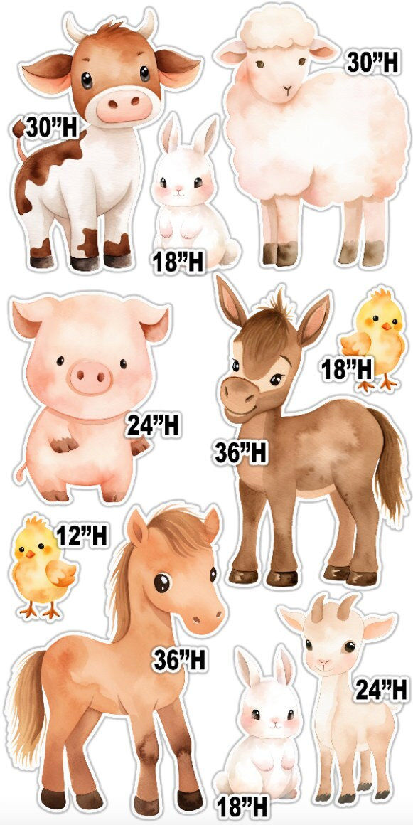 D413 FS Cute Farm Animals party props