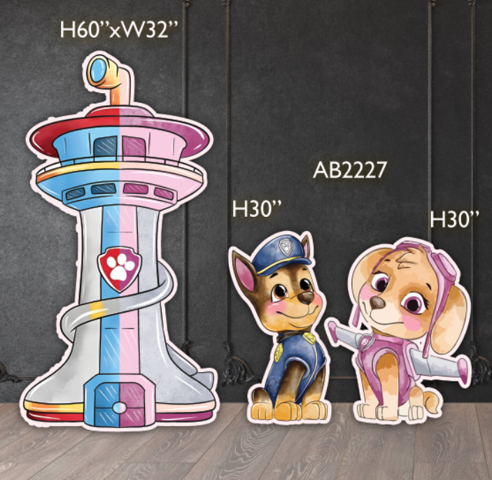 AB2227QS3 Paw patrol watercolor tower 5ft sb for girl and boy