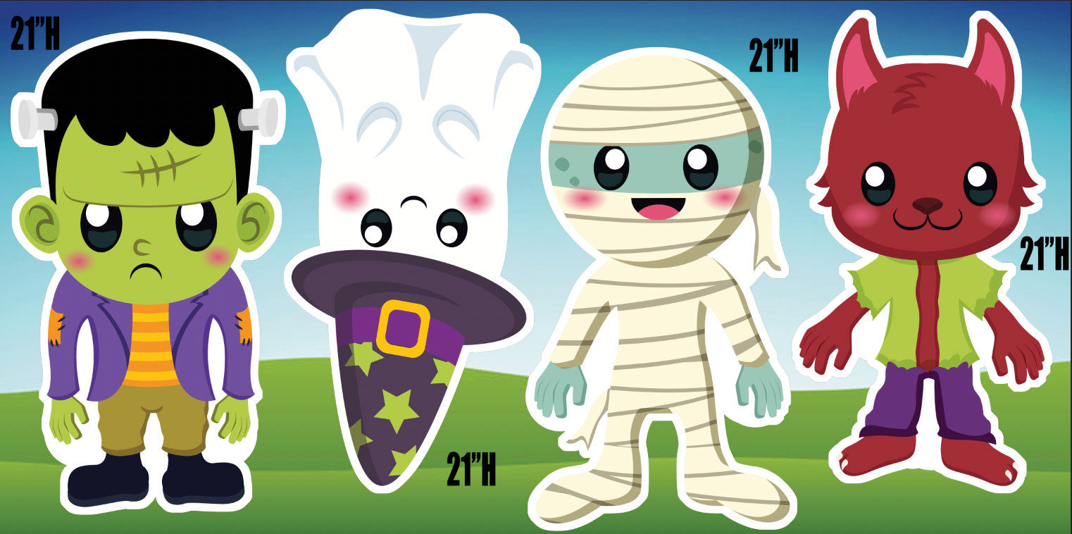 D025 QS party decorations: Halloween Characters