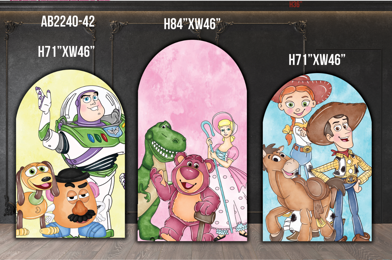 AB2240 AB2241 AB2242 QS3 Toy story watercolor panel 6x4 sb