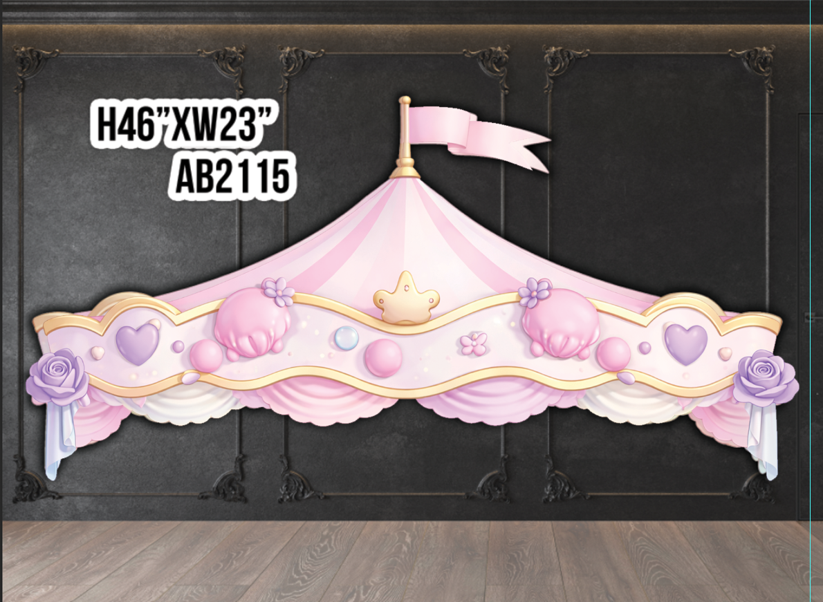 AB2115QS watercolor tent 4ft Pink Lilac Carnival watercolor Carousel