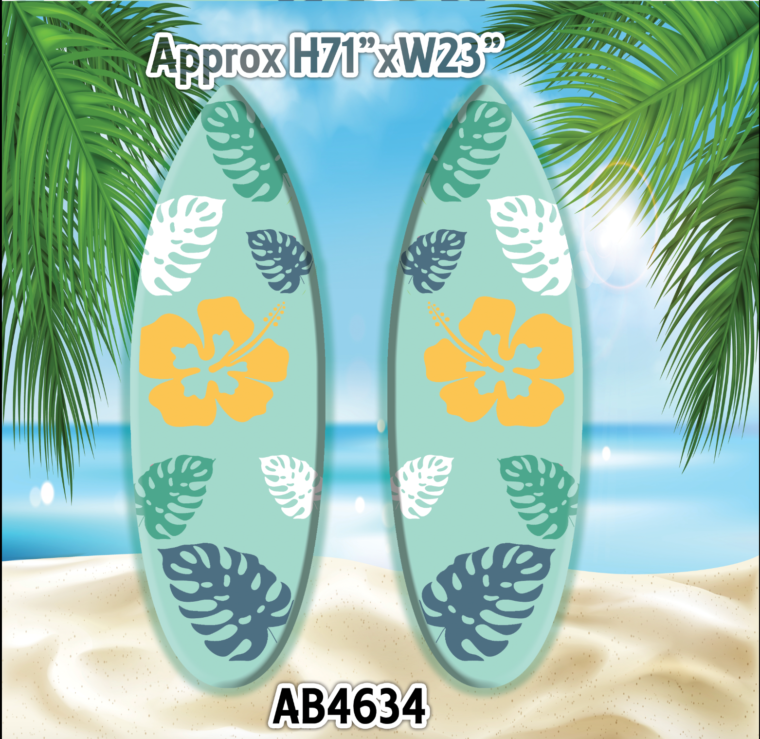 AB4634QS3(SB) 6FT tall Hawaiian surfboards summer vibes mm