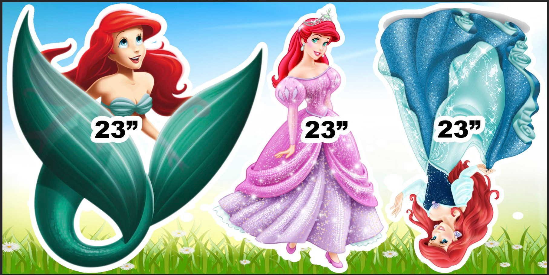 Yard Card Lawn Decor: Princess Character Little Mermaid Tail RA493