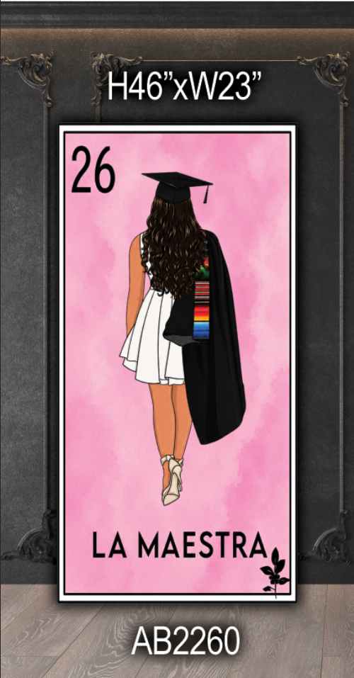 AB2260QS La Maestra teacher mexican loteria graduation