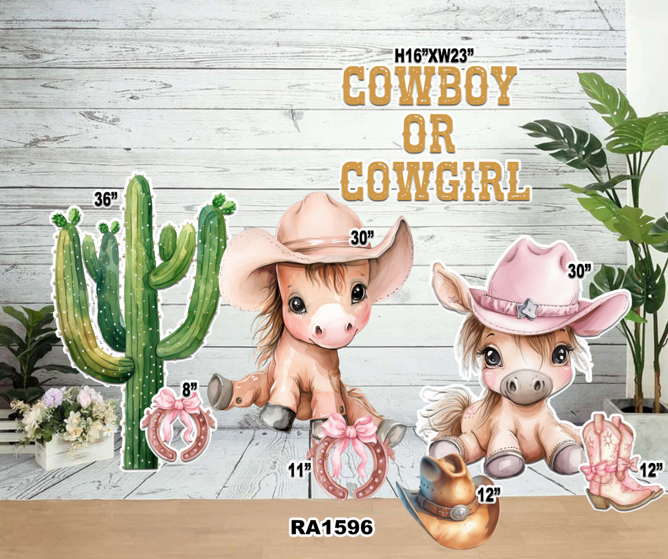 RA1596 Pink western Cowboy or Cowgirl 3QS