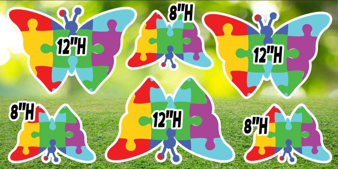 D202 QS party decorations: Autism Butterfly Set