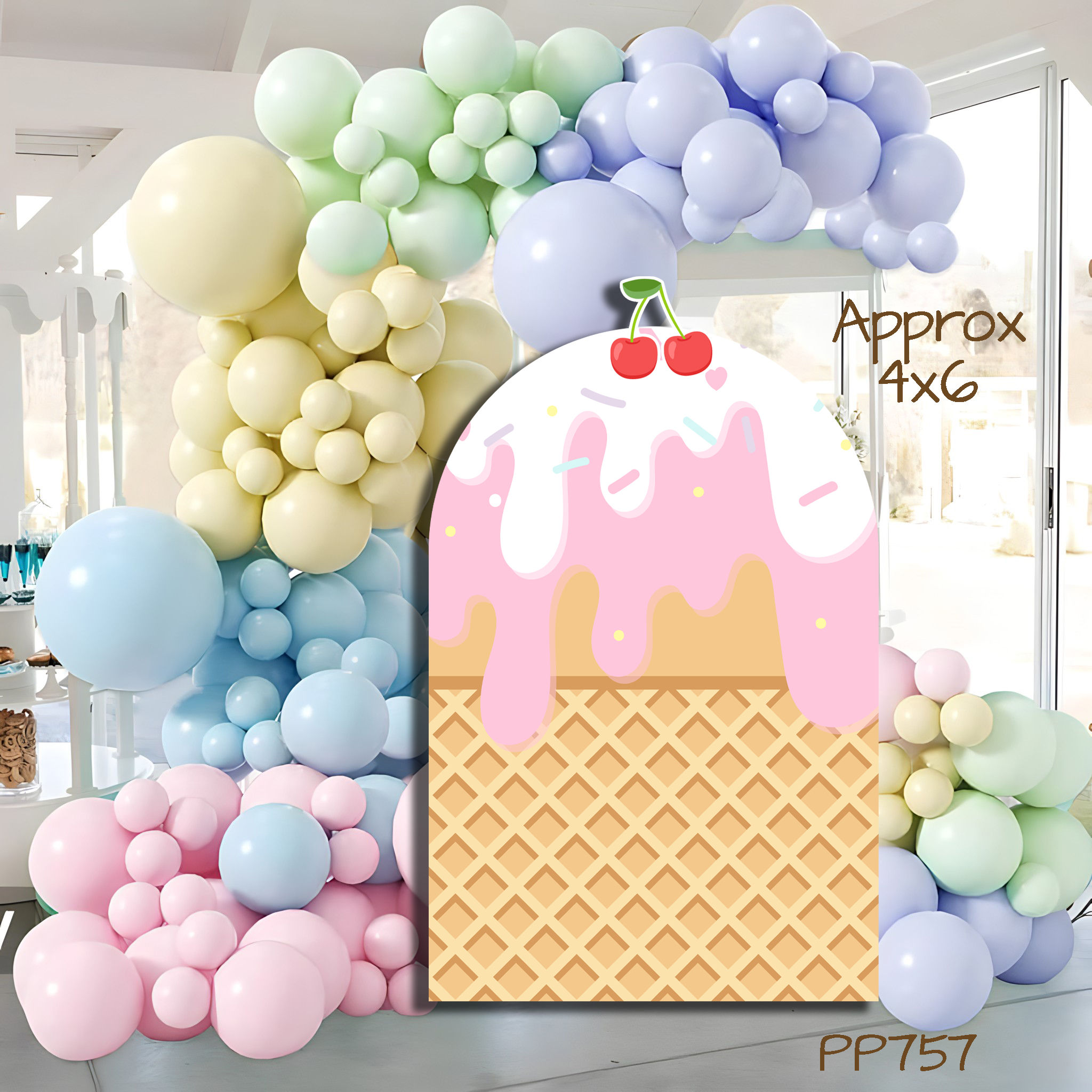 PP757 (SB) 3QS ICE CREAM SWEETS panel backdrop