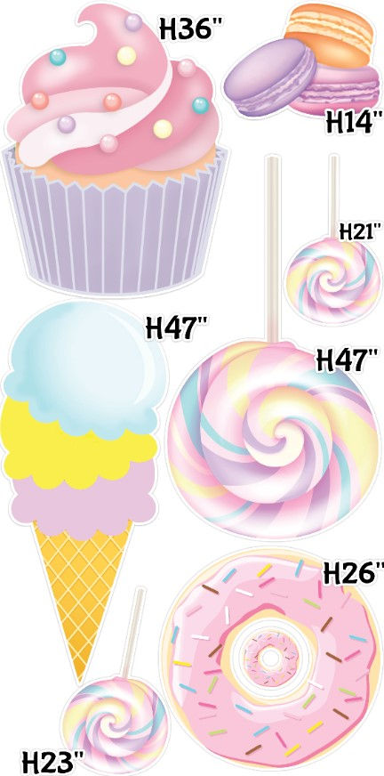 Thumbnail: UP2562  Watercolor sweet candy  ice cream
