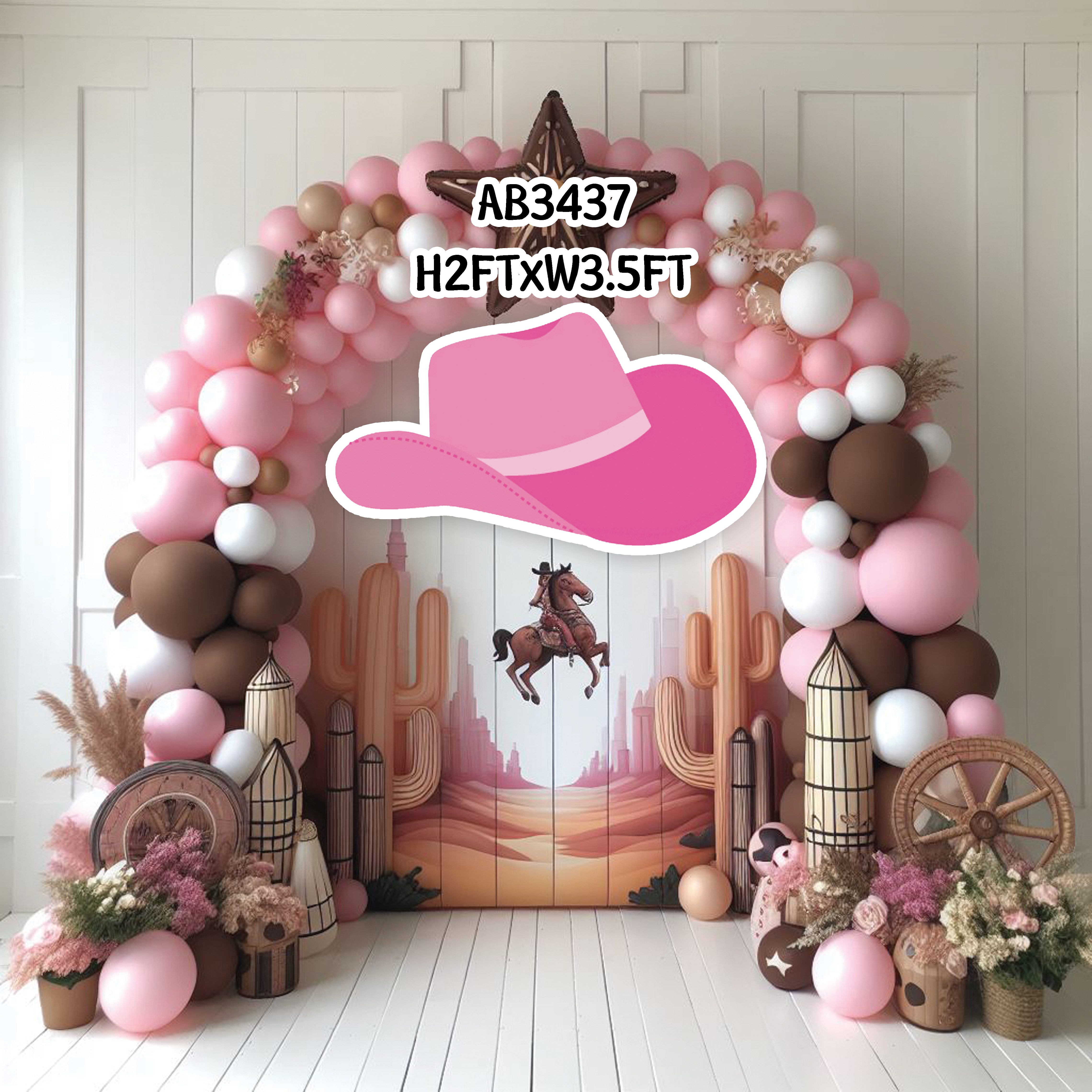 AB3437QS pink western disco cowgirl theme