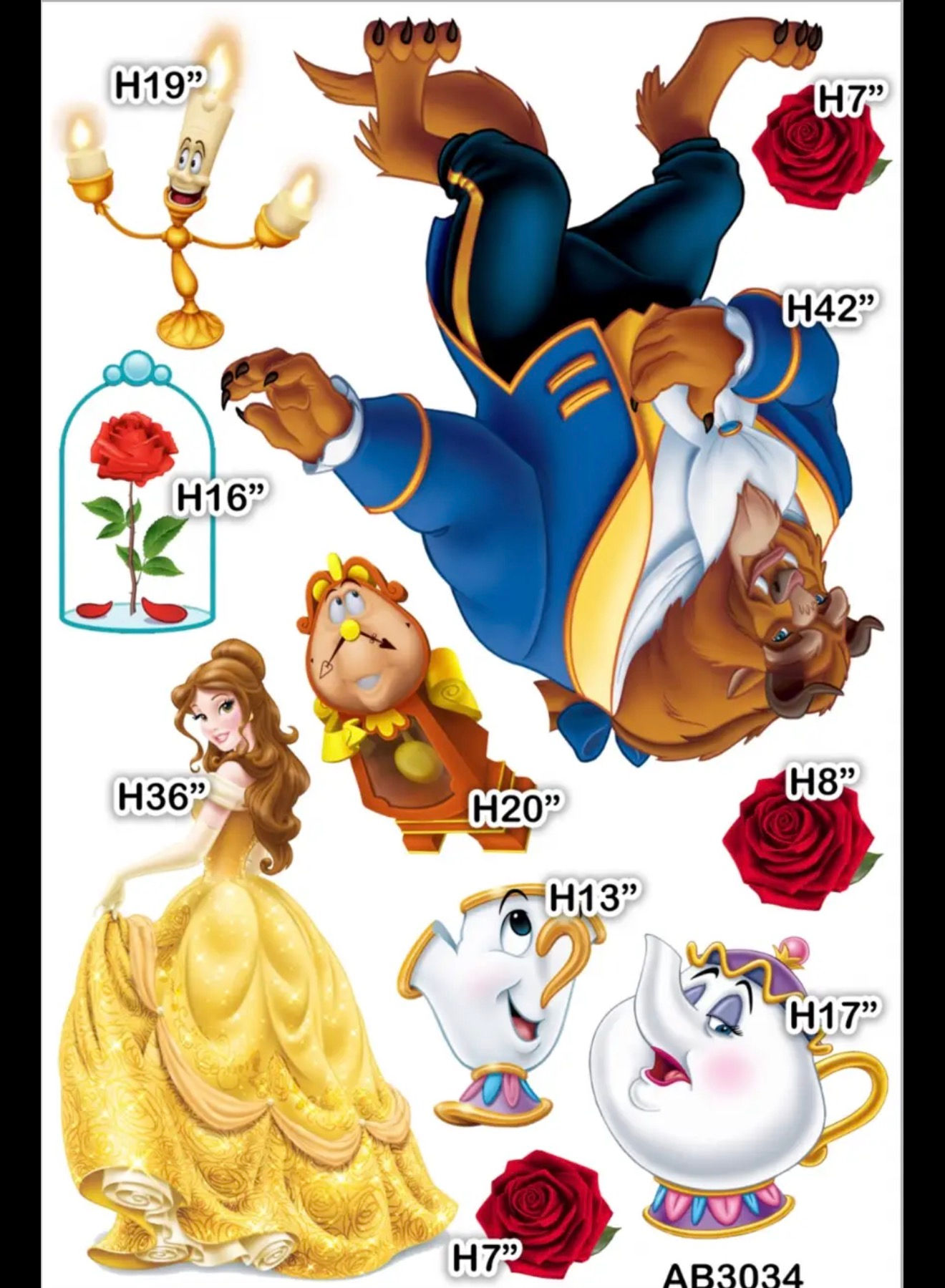 AB3034QS3 beauty and the beast