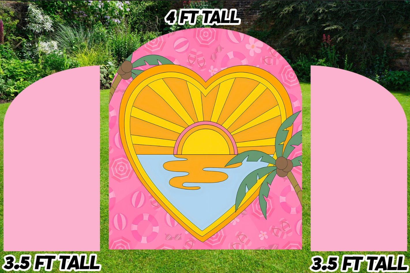 D225 FS party decorations: Pink Summer Backdrop, Pink party, Pool