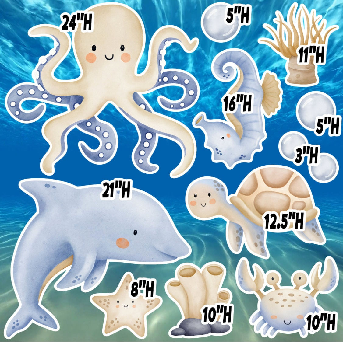 D169 HS Sea Animals, Under the sea party,