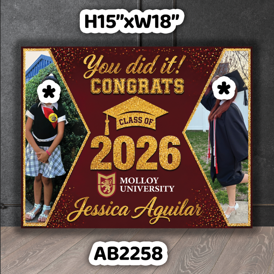 AB2258QS Custom graduation congrats grad sign 15x18inches