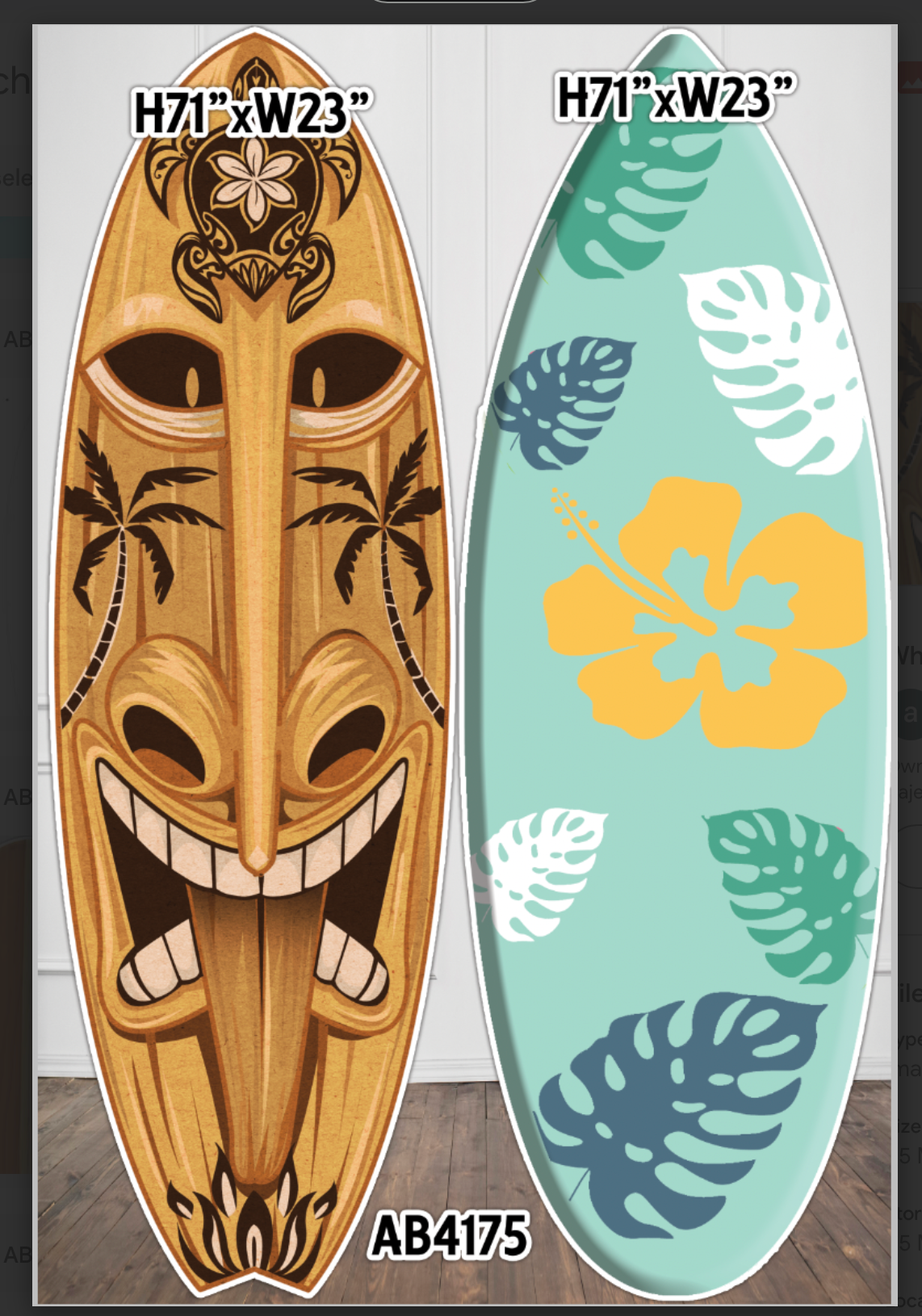 AB4175 3QSSurfboards beach Party decorations Props