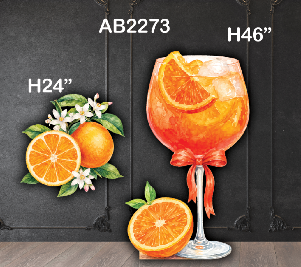AB2273HS Tropicoqueta orange drink cup with bow citrus