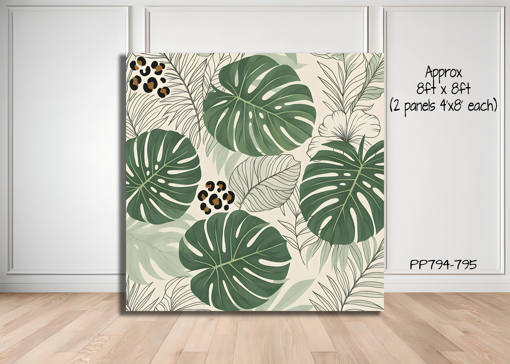 PP794 (SB) 2FS Safari TROPICAL LEAVES LEAF backdrop panel