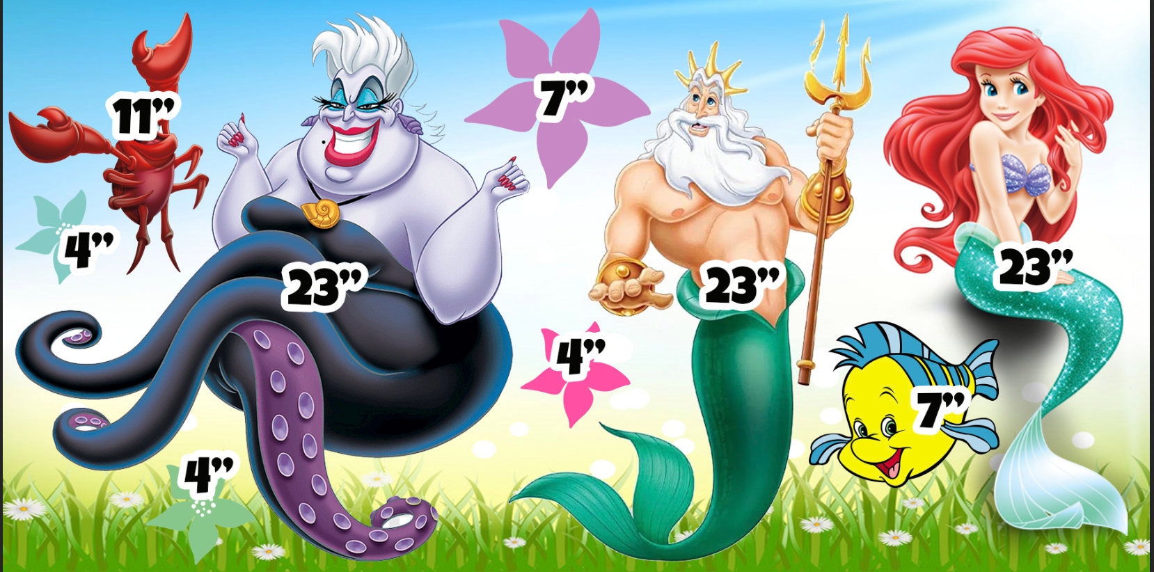Yard Card Lawn Decor: Princess Character Little Mermaid Tail RA3397QS