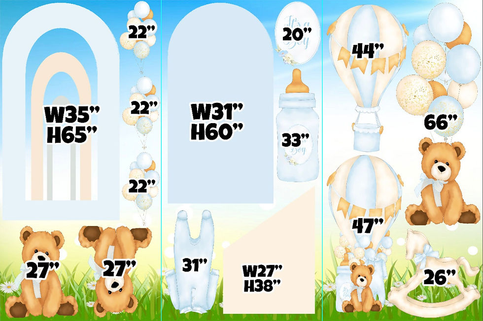 Thumbnail: It's a Boy Blue teddy Bear RA935, RA936, RA937 baby shower