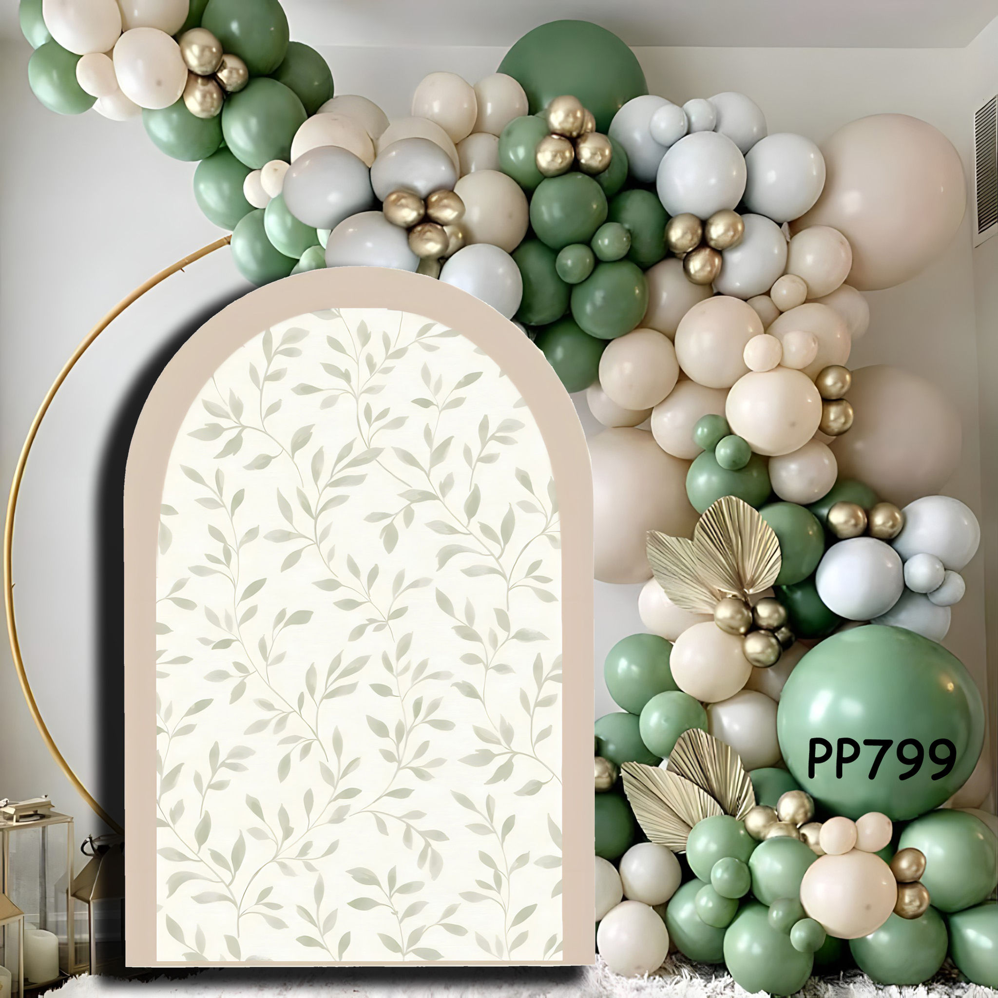 PP799 (SB) 3QS FOILAGE GREENERY FLORAL PANEL Backdrop flowers pattern