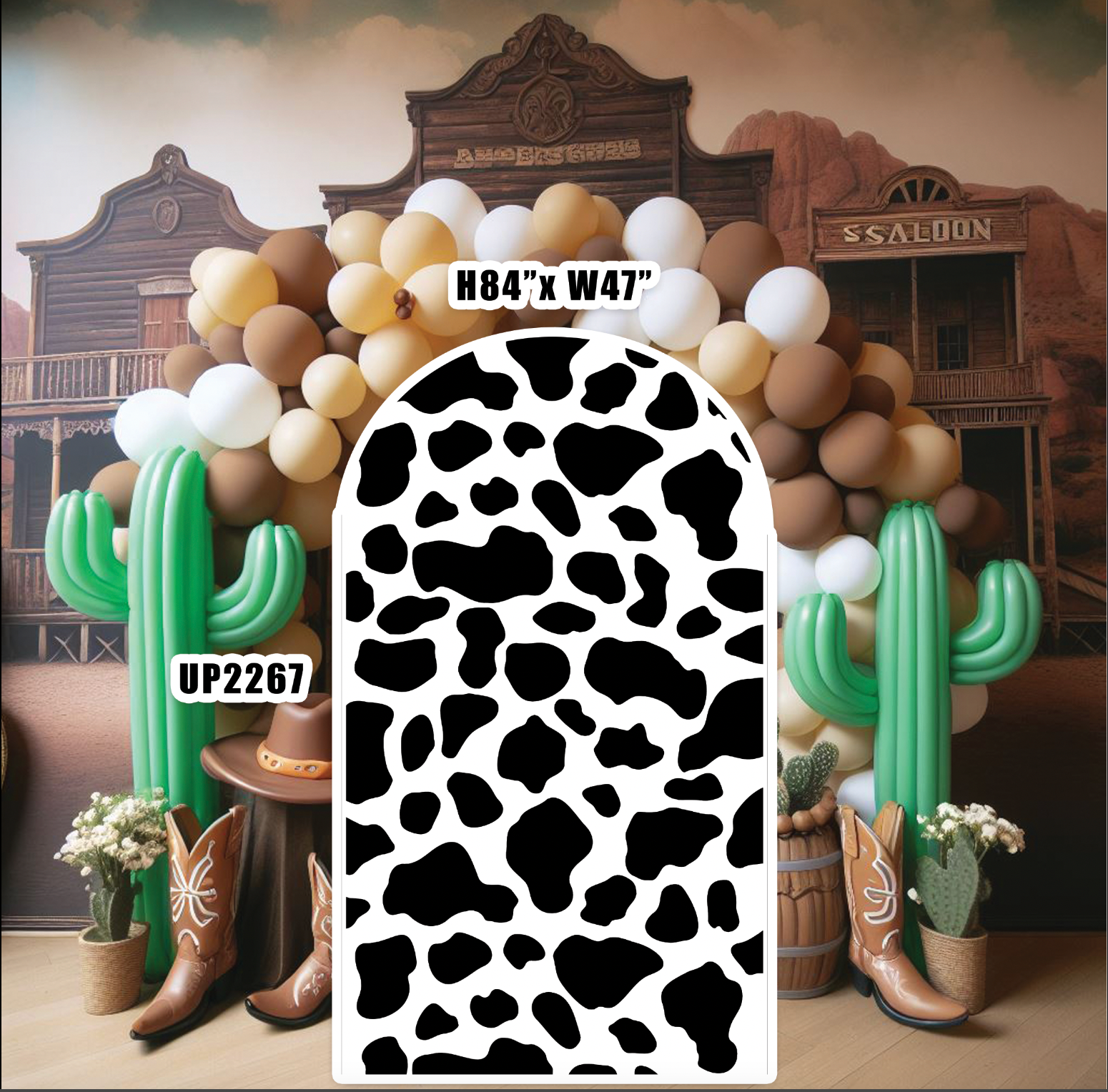 UP2267(SB) 7FT Western cow print pattern panel cowboy cowgirl backdrop