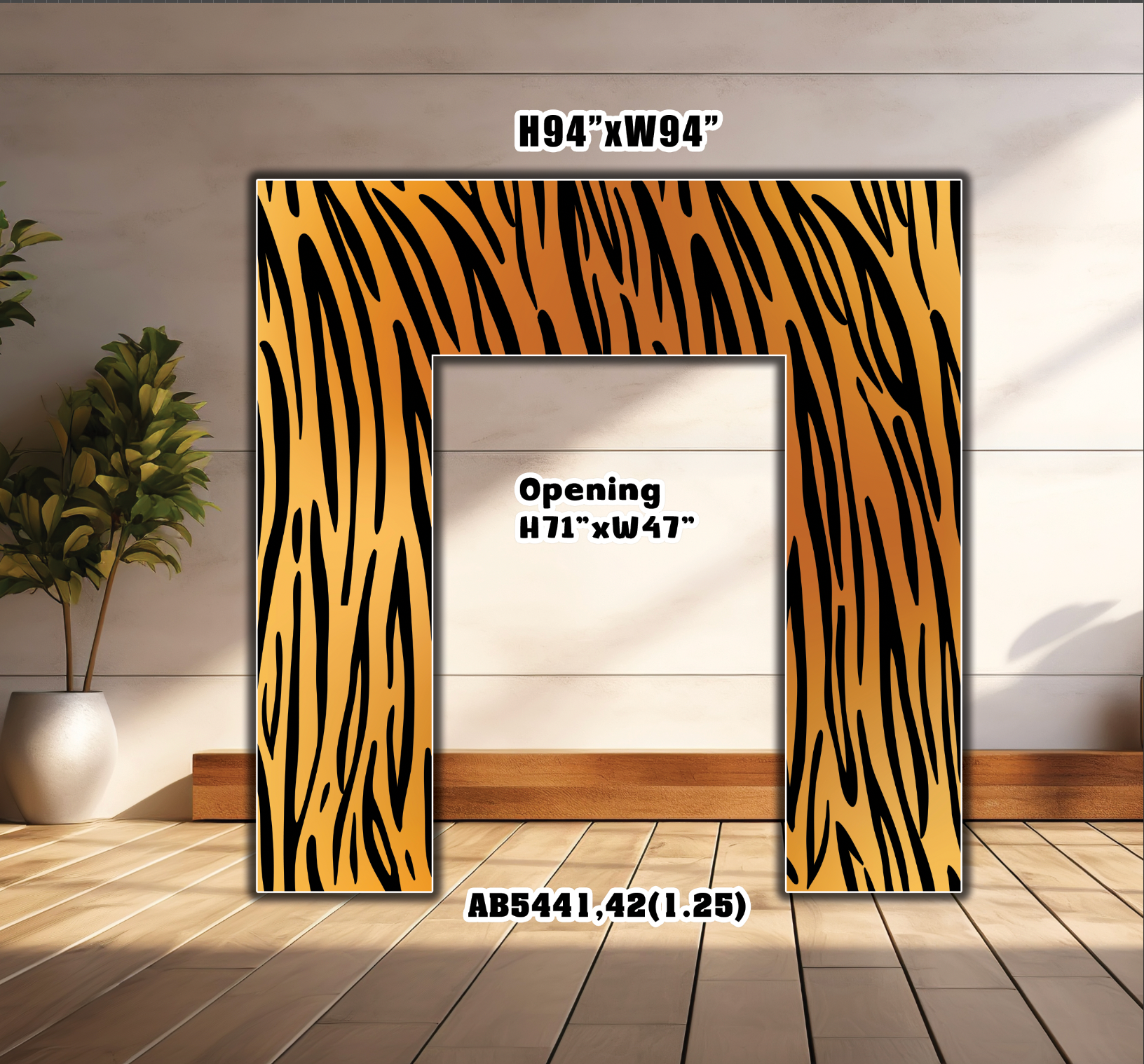 AB5441,42(SB)  8x8 safari Tiger Pattern Open Arch entrance