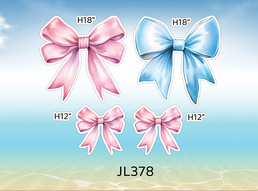 JL378 Blue and pink gender reveal Baby shower bow coquette