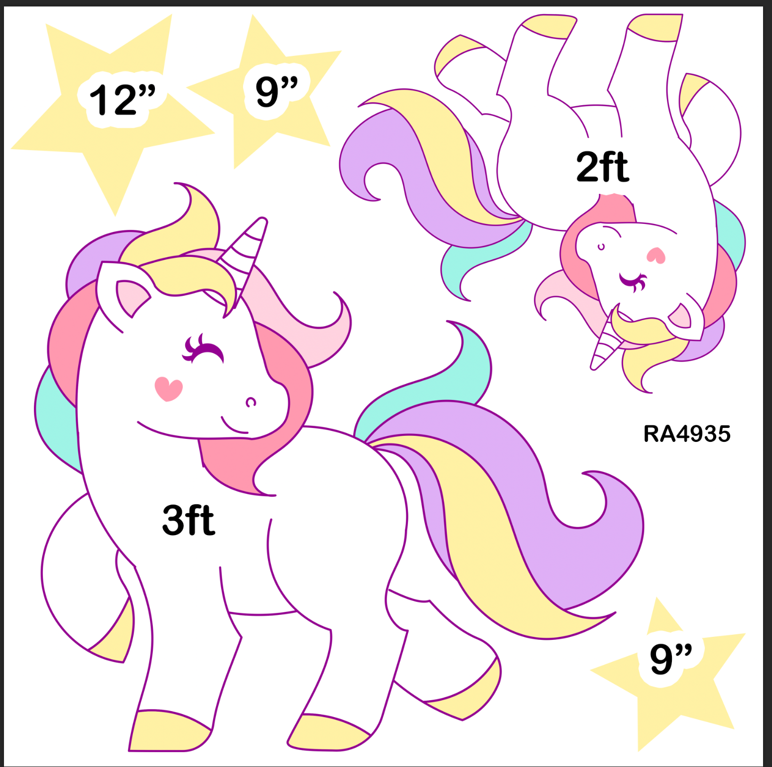 Cute  Unicorn and stars RA4935