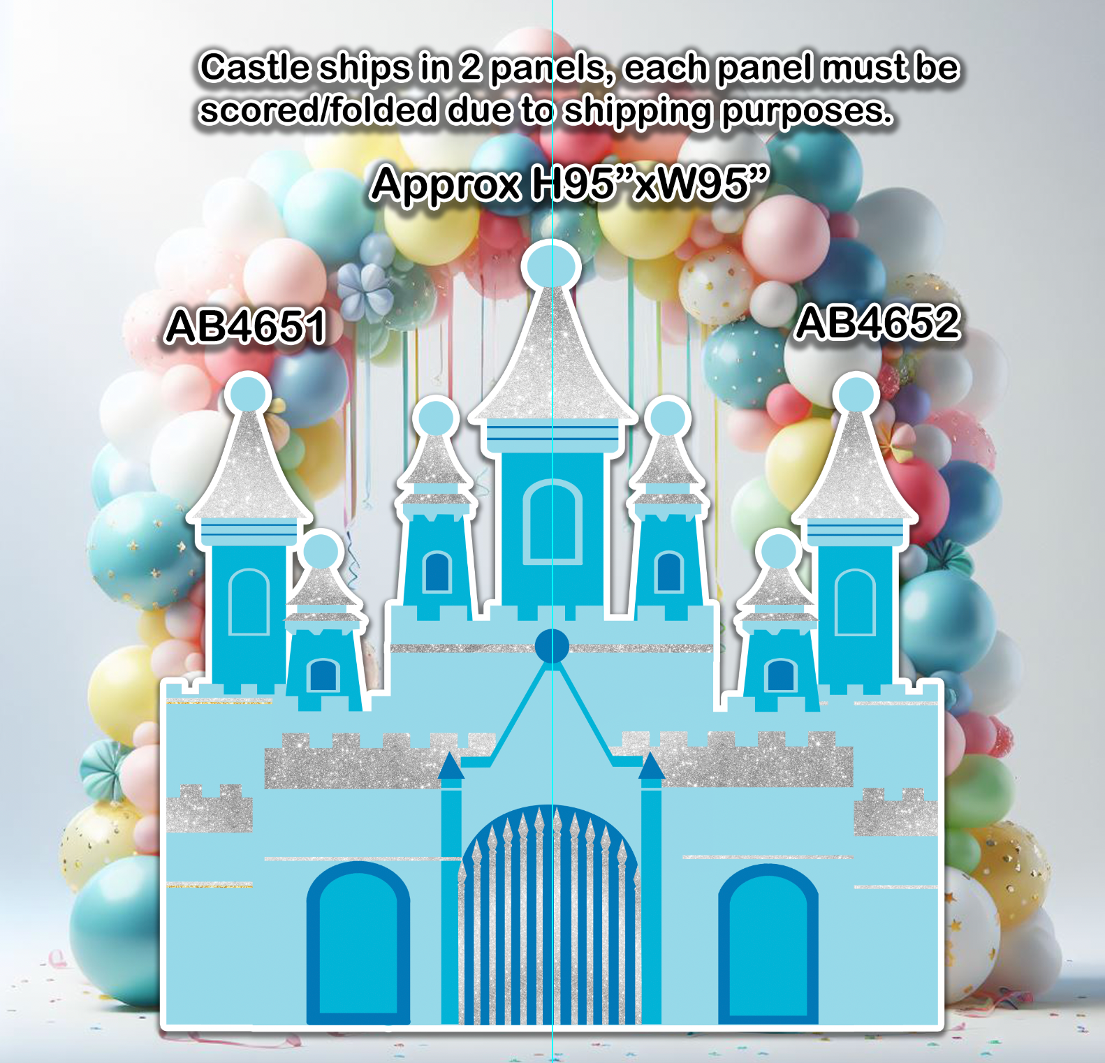 AB4651-2(SB) Complete set Blue Royal 8x8 princess castle,