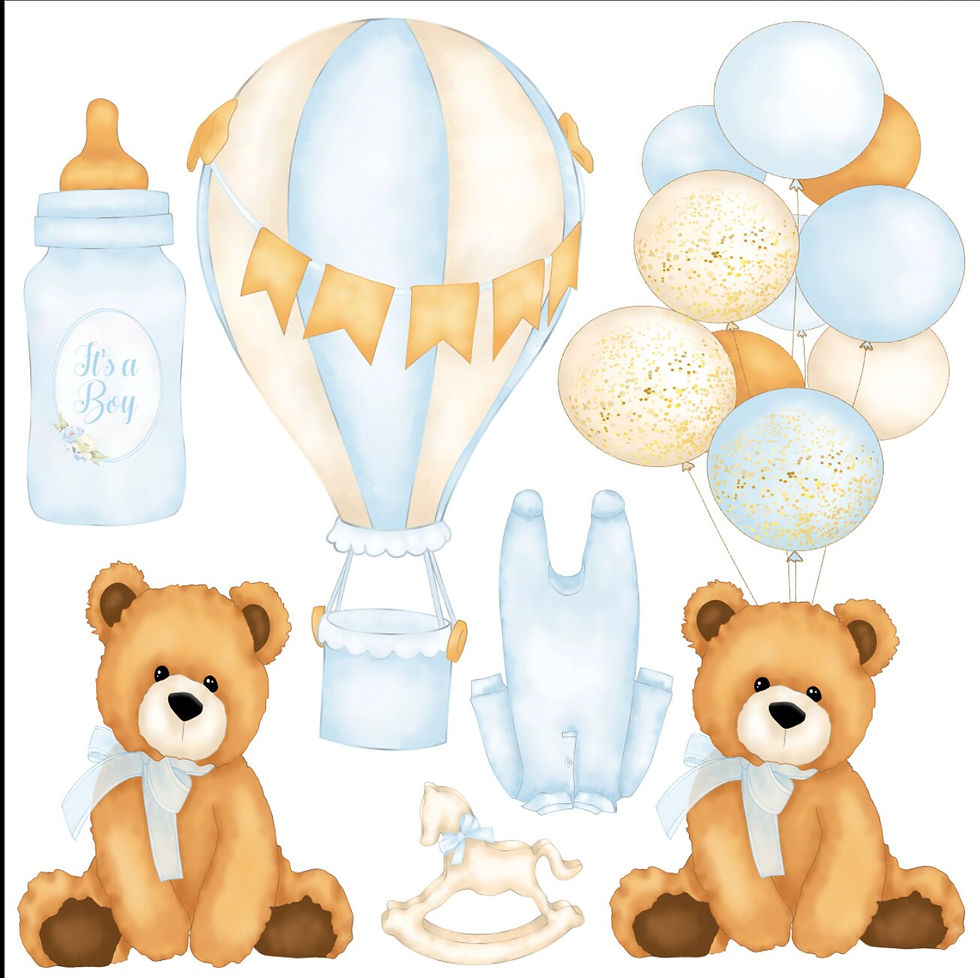 Thumbnail: Hot Air Balloon  Baby teddy Bear its a Boy RA103