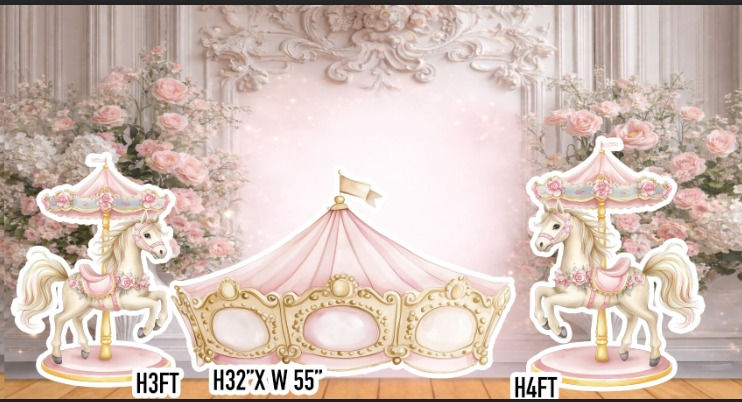 RA3810 CARRUSEL HORSE Tent Pink SB