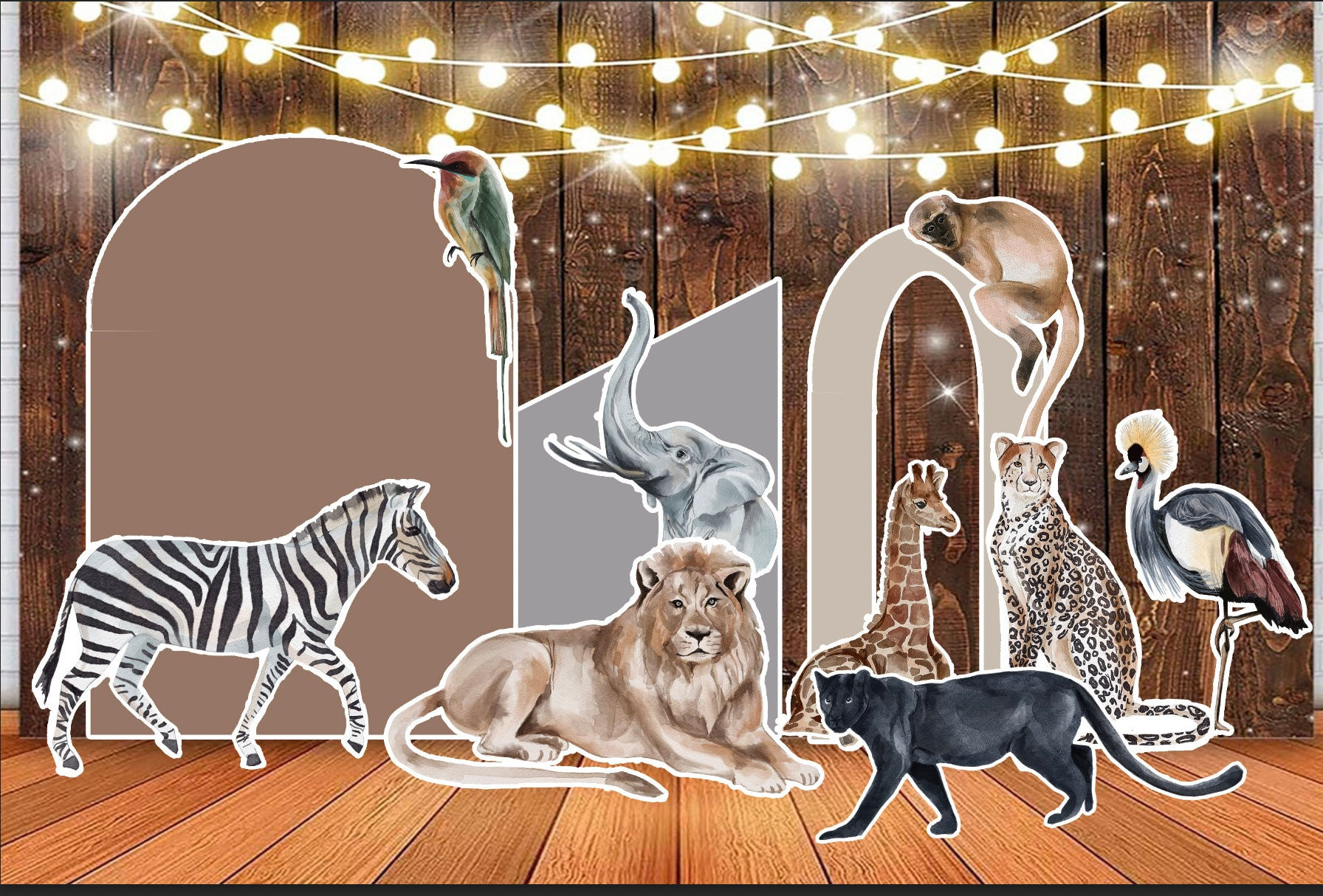 RA923,RA924,RA925(ALL SB)Safari / Jungle Animal Party Props Decoration Backdrops