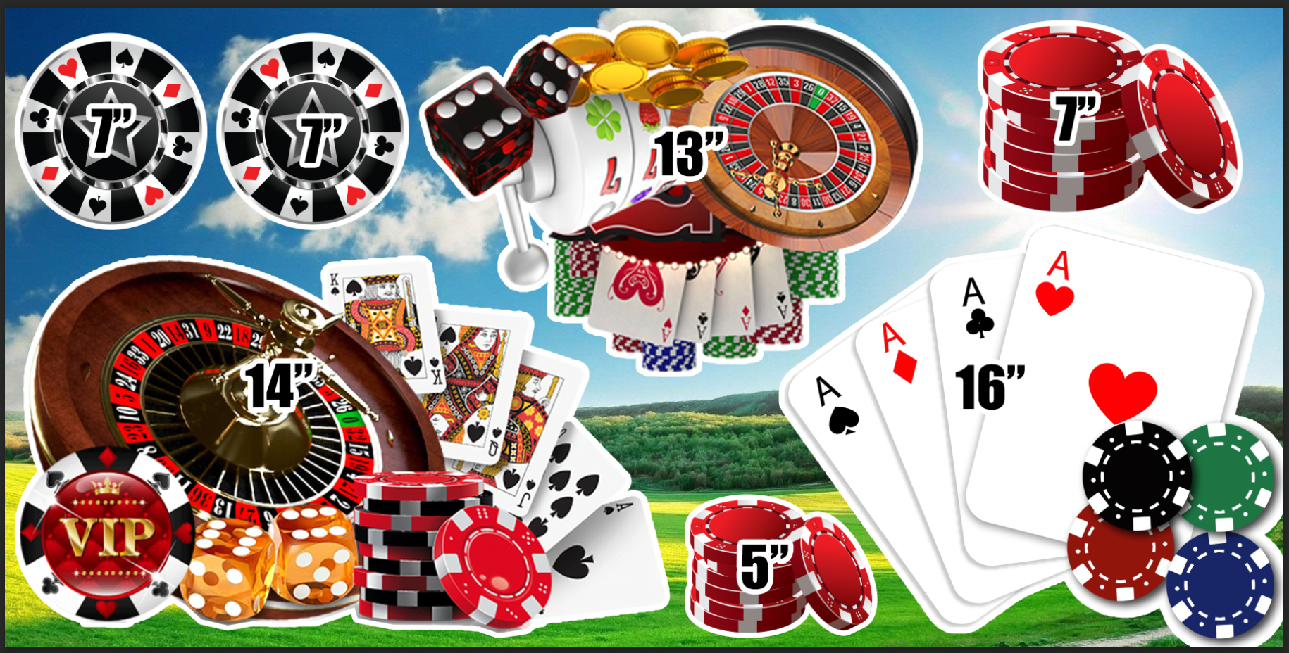 AB560QS Casino  Poker gambling cards Las Vegas theme