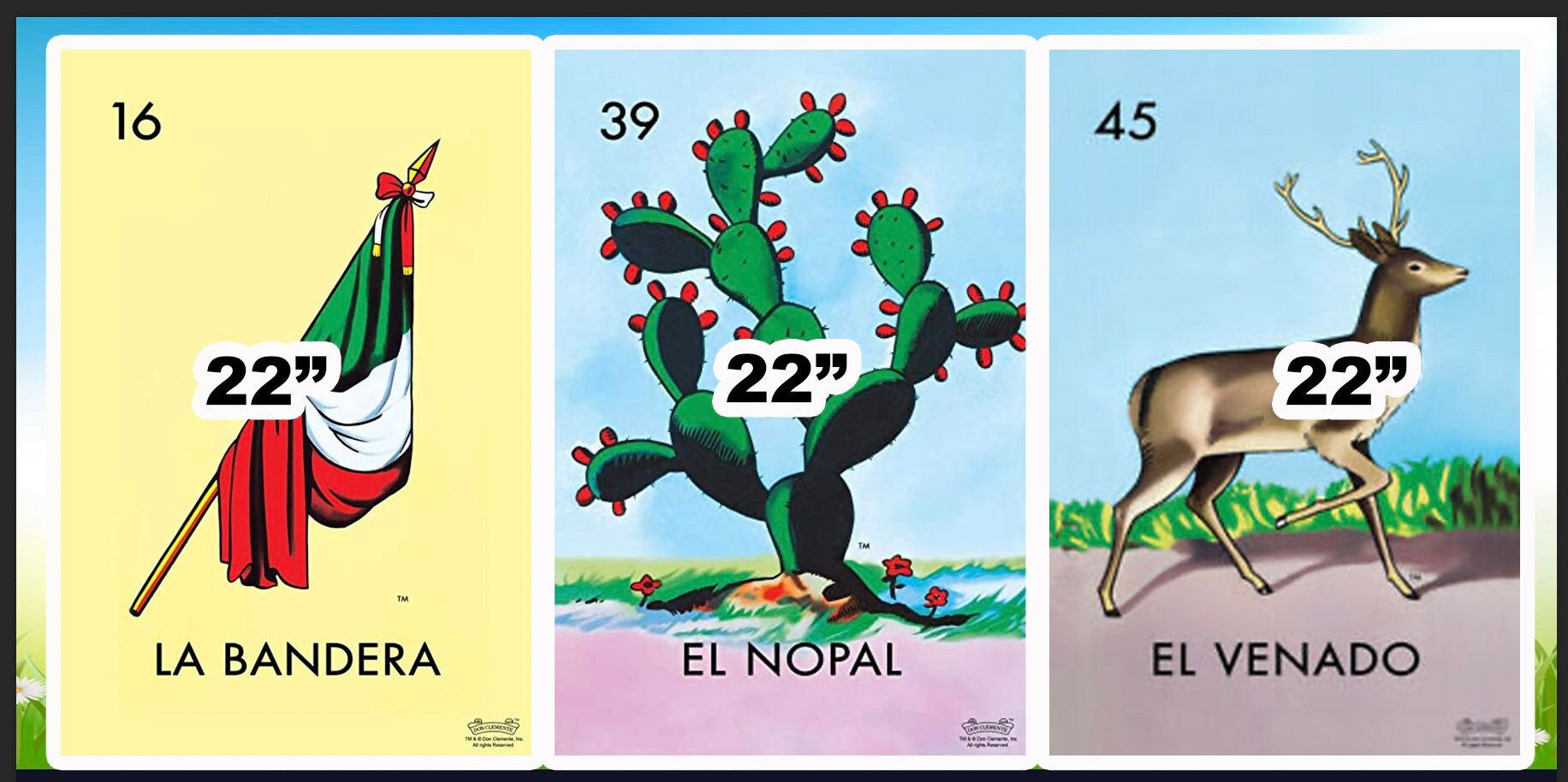 Loteria Bandera Venado and Nopal RA499