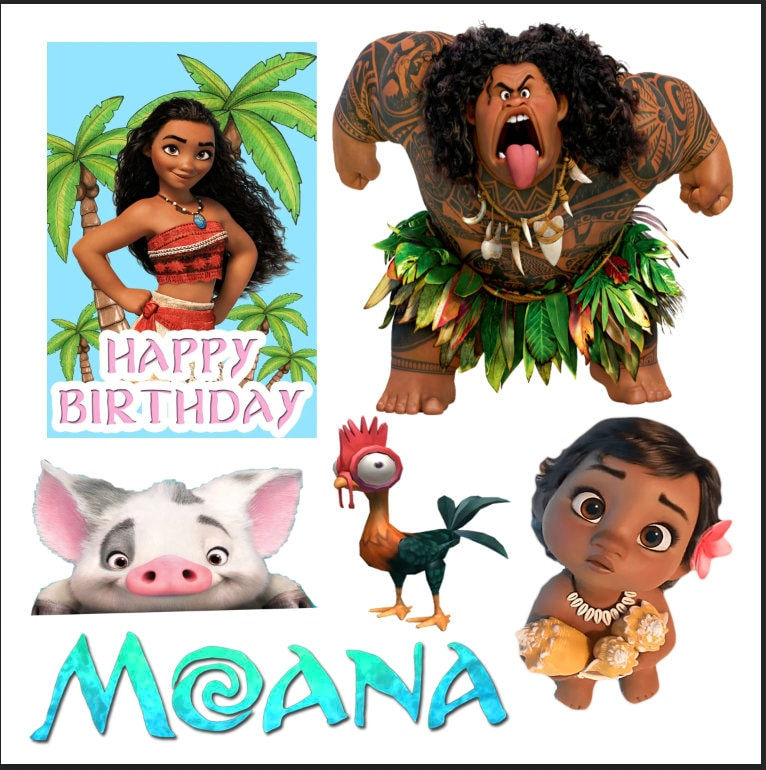 Yard Card Lawn Decor: Happy Birthday Mo ana Flower Water Friends Princess RA151