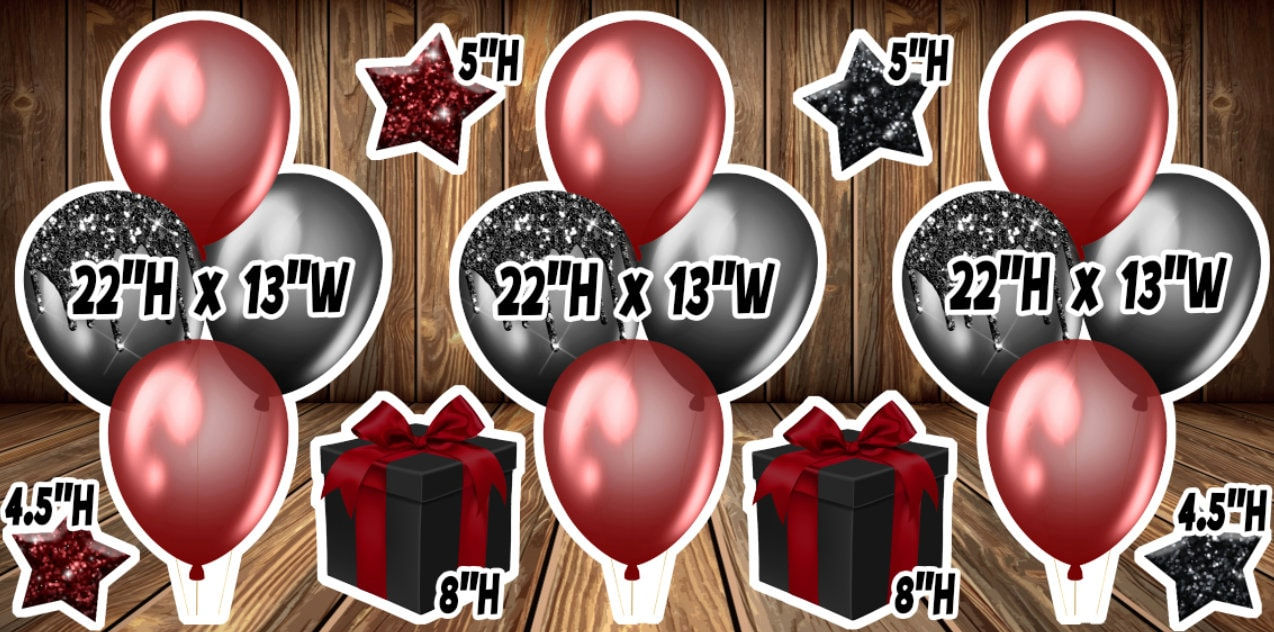 D164 QS Red & Black Balloons