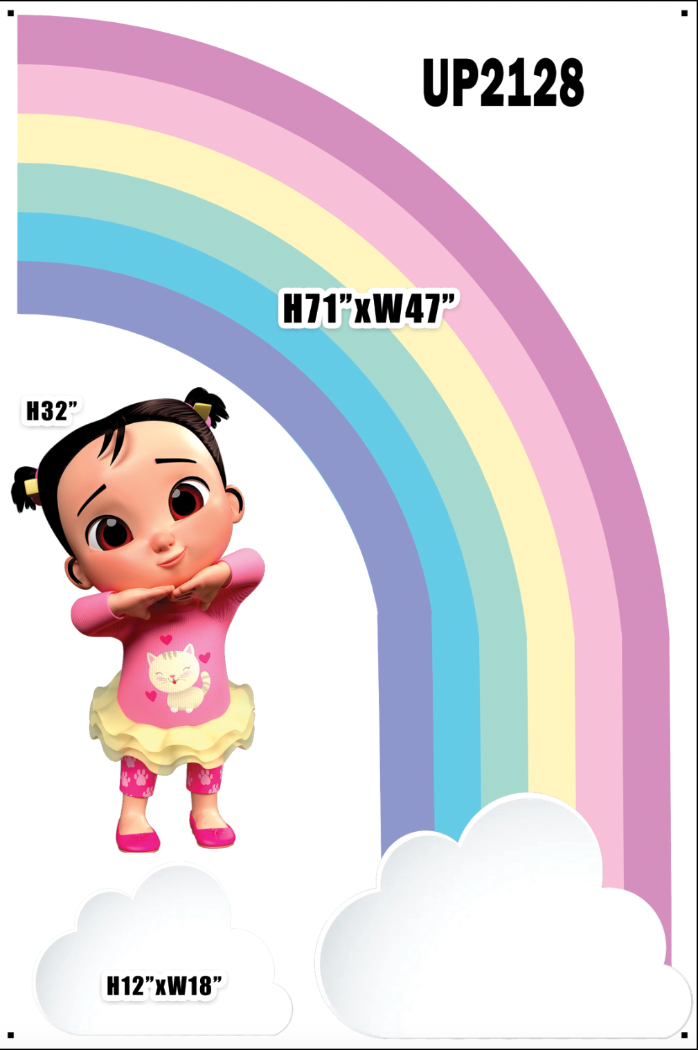 UP2128QS3(SB) Cocomelon rainbow 6ft