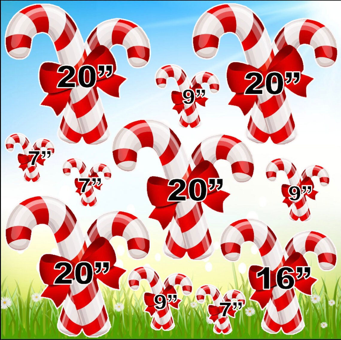 RA164 Candy Christmas Red and White candy canes sweets