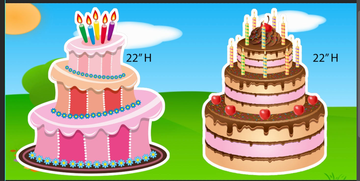 D001 QS Birthday Cakes Decor about 22 inches tall