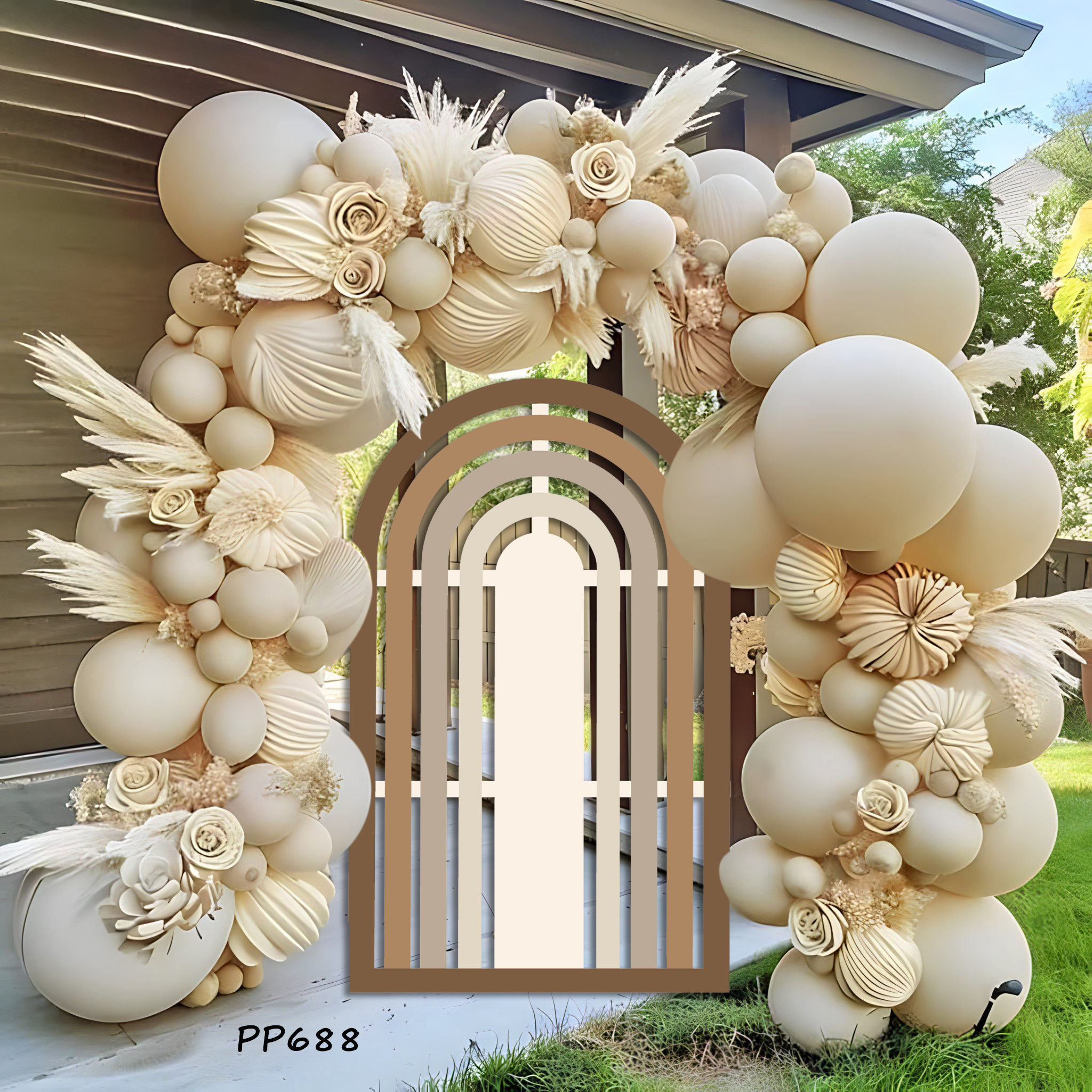 PP688(SB) BROWN TAN RAINBOW PANEL arch 6x4'