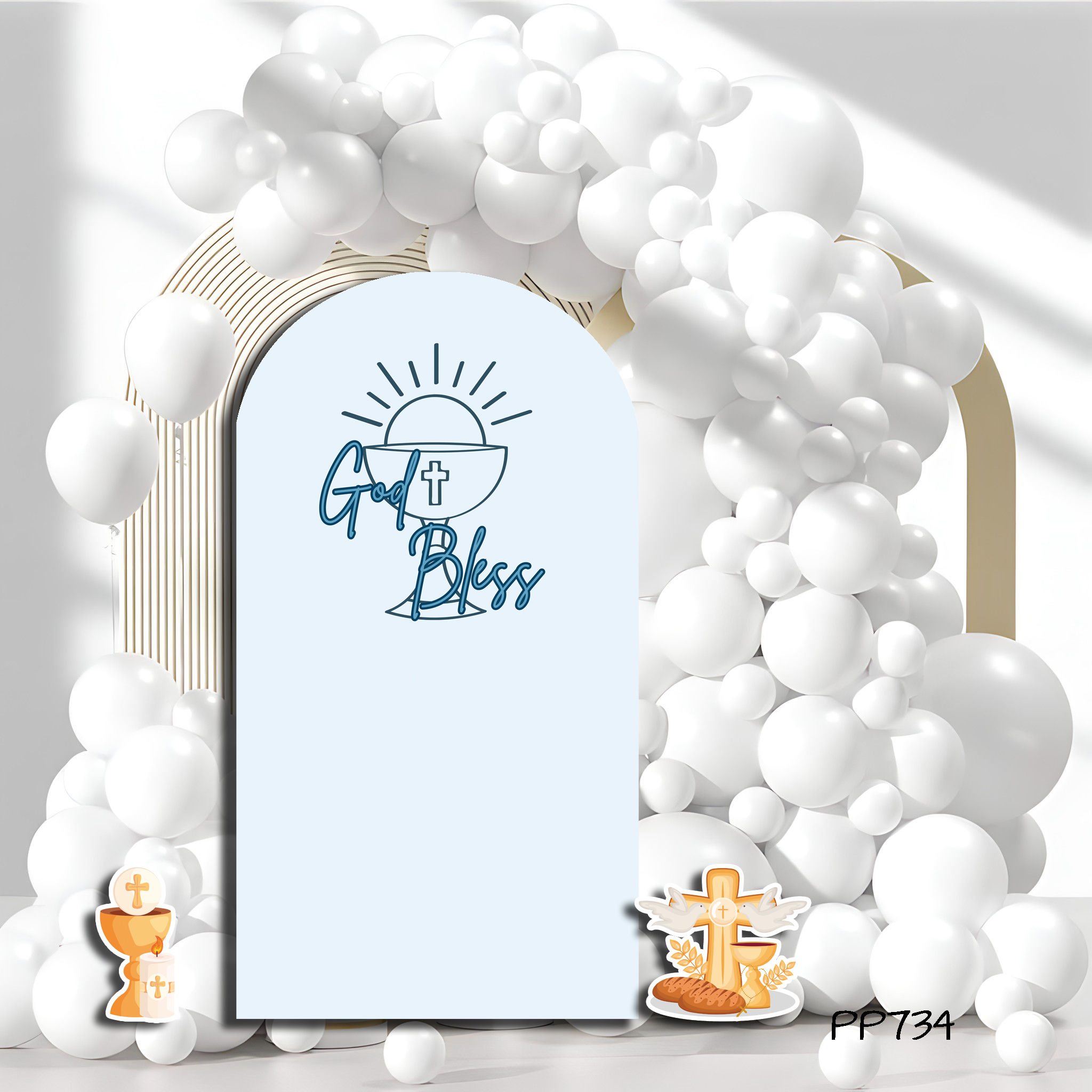 PP734 (SB)FS GOD BLESS COMMUNION BAPTISM RELIGIOUS panel backdrop