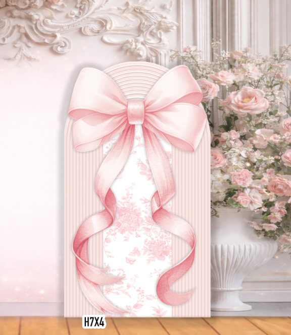 RA3704 PINK BOW PANEL ARCH 3D SB