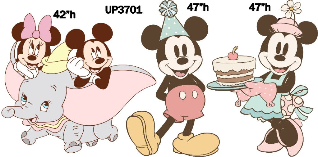 UP3701FS (SB) Pastel vintage MICKEY MINNIE AND FRIENDS SET