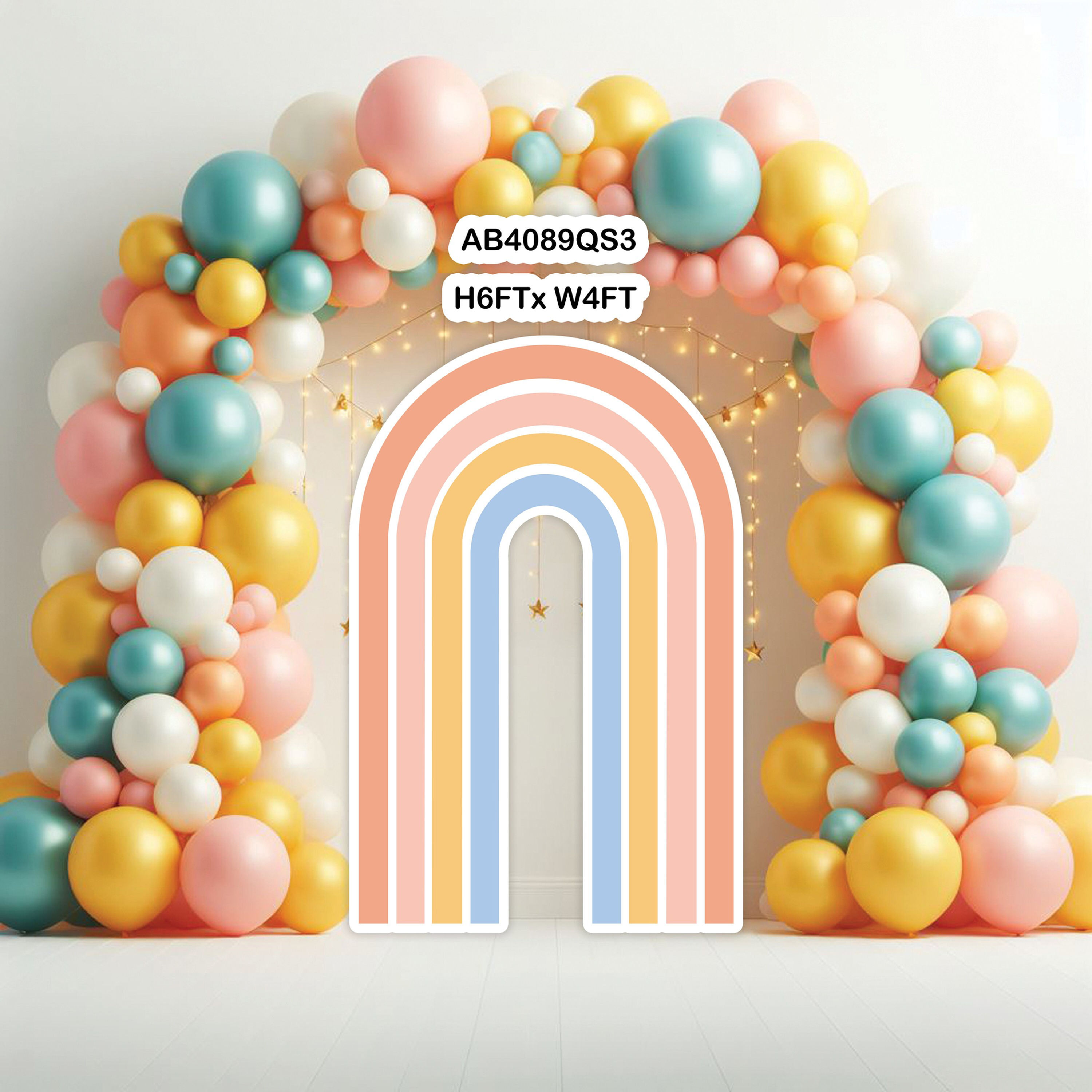 AB4089QS3 (SB) 6x4 FT Rainbow boho arch panel Party  Props