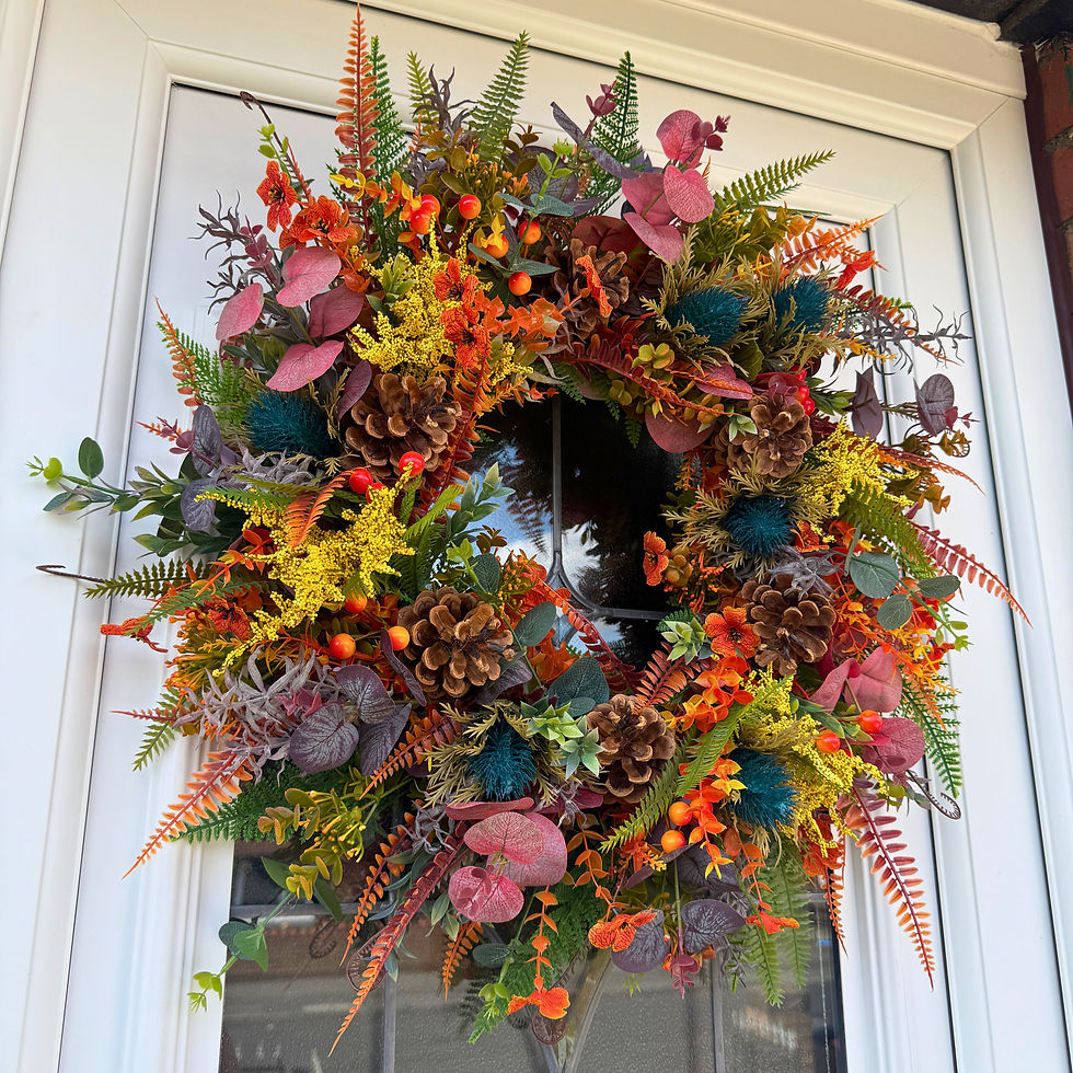 Thumbnail: Colourful Autumn Woodland Wreath - 58 cm