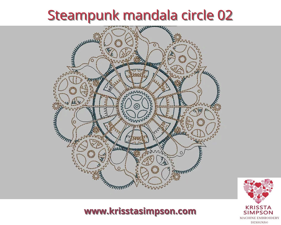 Thumbnail: Steampunk mandala circle collection Nr.02 machine embroidery design