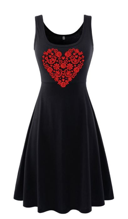 Thumbnail: Valentine's Heart 2 with a bonus Redwork machine embroidery design