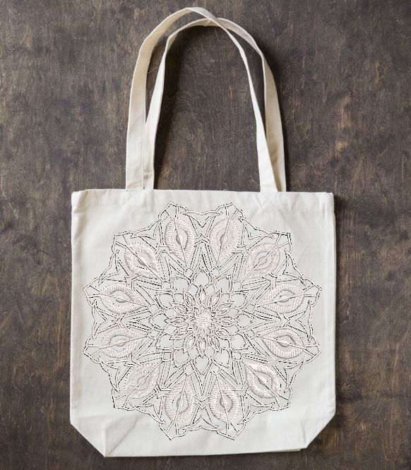 Thumbnail: Floral circle mandala style cutwork machine embroidery design