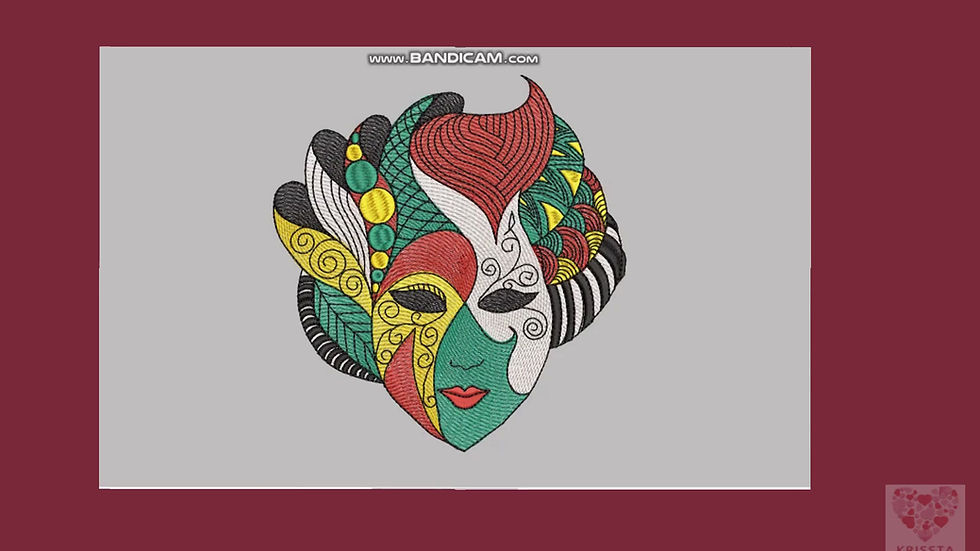 Thumbnail: Vintage Venetian mask 2 machine embroidery design
