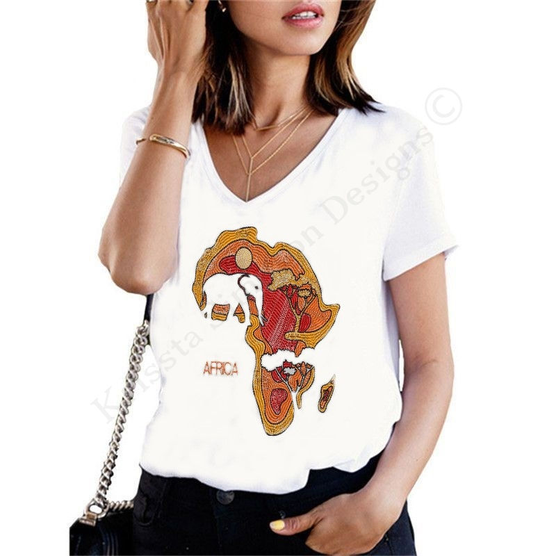 Thumbnail: African continent elephant with trees machine embroidery design